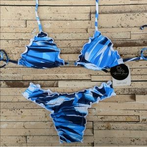Aquarela Brazil Ruffle Two Piece Bikini Small